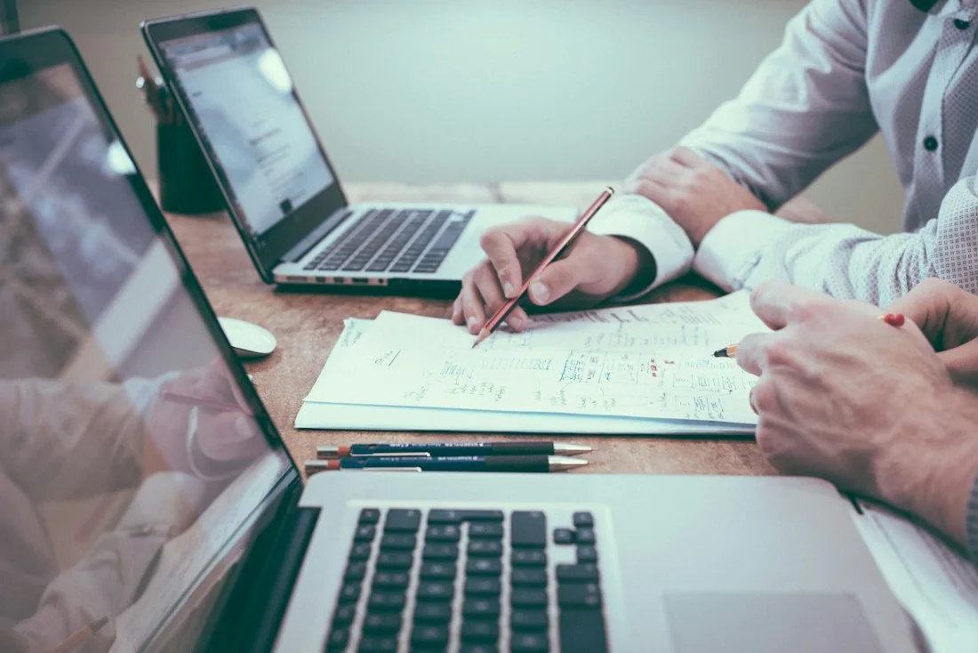 Illustrative stock photograph: financial planning documents