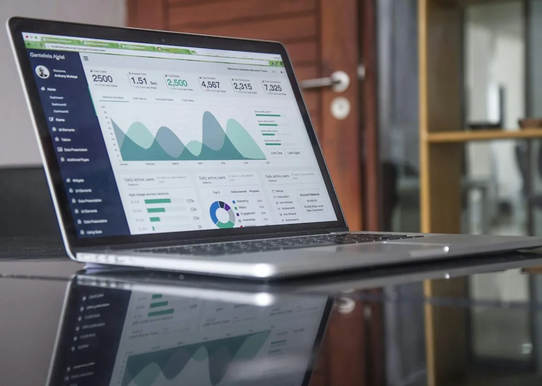 Illustrative stock photograph: financial reporting workspace